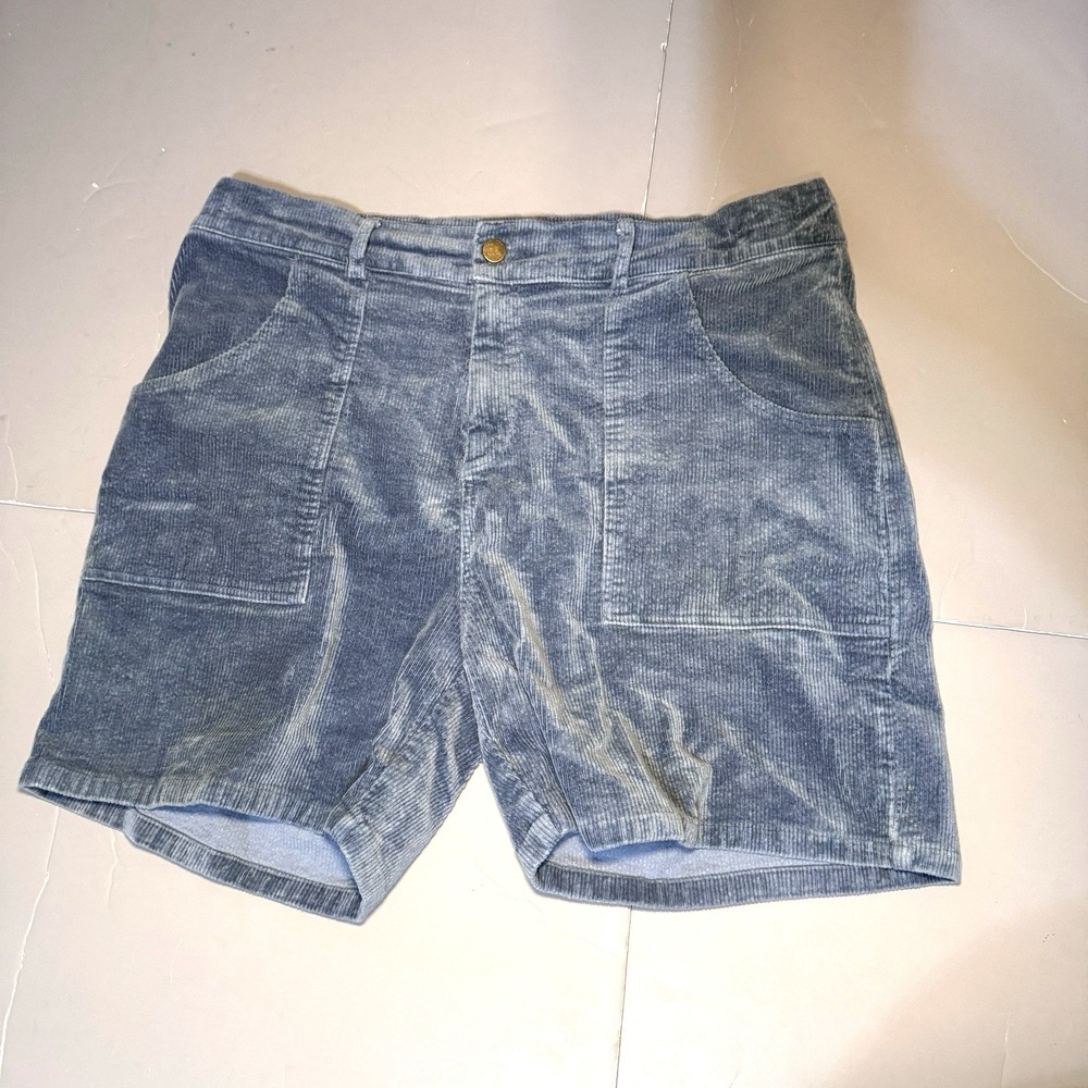Raised By Water Of One Sea Corduroy Shorts Blue 38 36 6 Stretch Chino